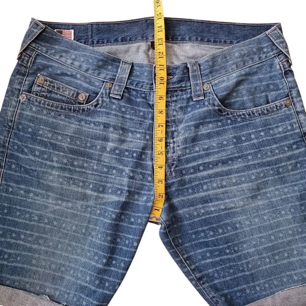 True Religion Y2K Geno Cut-Off Jean Shorts Jorts 36 Made in USA